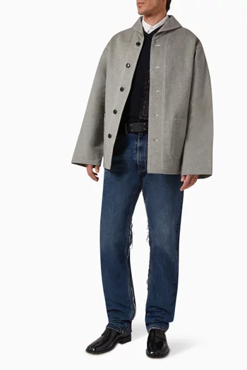 Button Jacket in Broken Twill