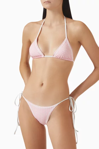Nick String Triangle Bikini Top in Stretch Nylon