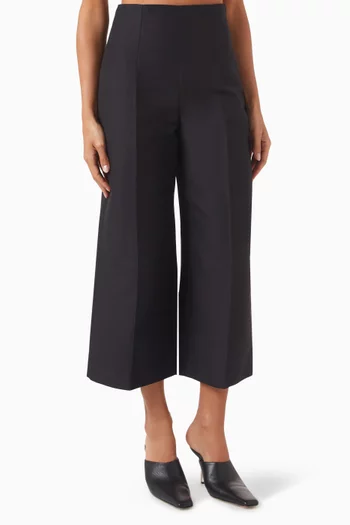 Cropped Pants in Cotton Cady