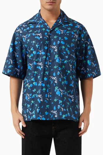 قميص بنقشة طلاء سائل قطن