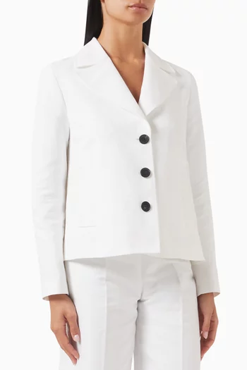 Single-breasted Cropped Blazer in Cotton
