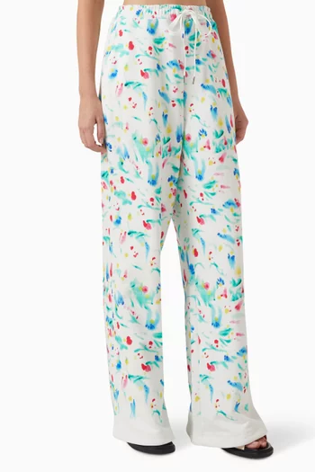 Printed Flared Pants in Cotton