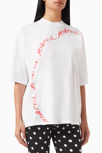 Wave Logo Oversized T-shirt in Cotton