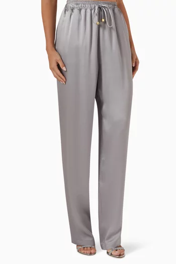 Relaxed Pants in Satin-crepe