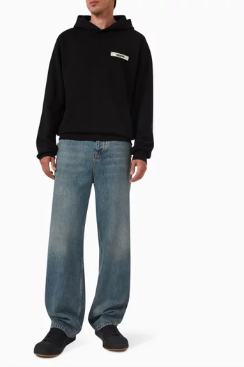 Grosgrain Logo Hoodie in Cotton Fleece