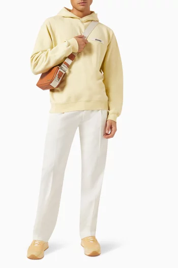 Grosgrain Logo Hoodie in Cotton Fleece