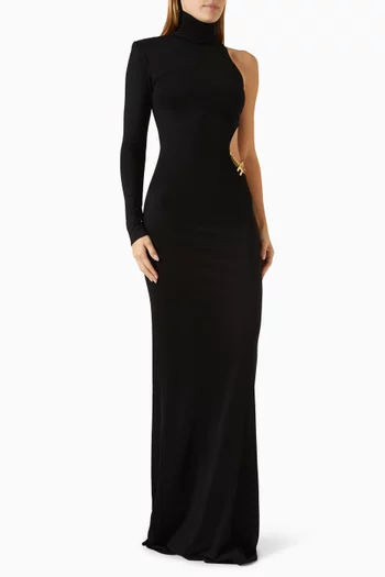 Chain Cut-out Maxi Dress in Jersey