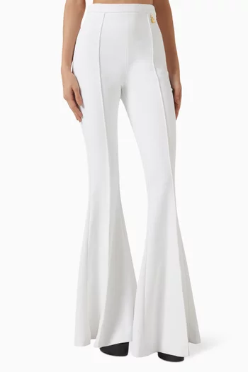 Charm Bell Bottom Pants in Stretch-crepe