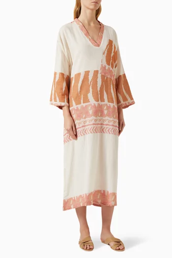 Zakar Printed Maxi Dress in Cotton