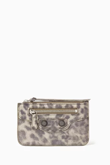 Le Cagole Leopard-print Long Coin & Card Holder in Arena Lambskin