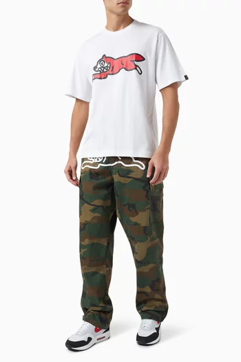 تي شيرت مرصع بالكريستال بكلب يجري قطن