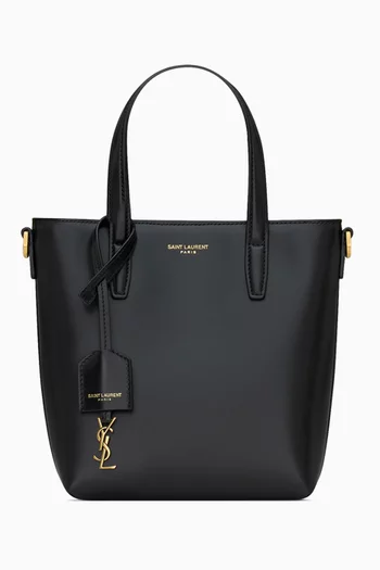 Mini Shopping Saint Laurent Tote Bag in Leather