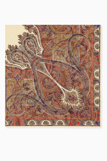 Paisley Jacquard Square Scarf in Silk-blend