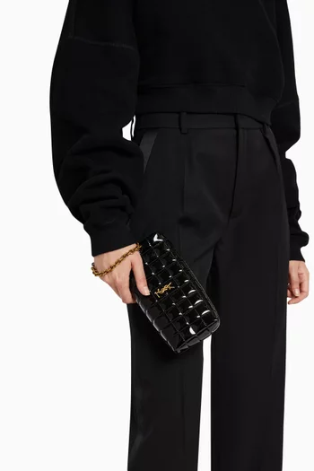 Cassandre Matelassé Carré Pouch in Shiny Canvas