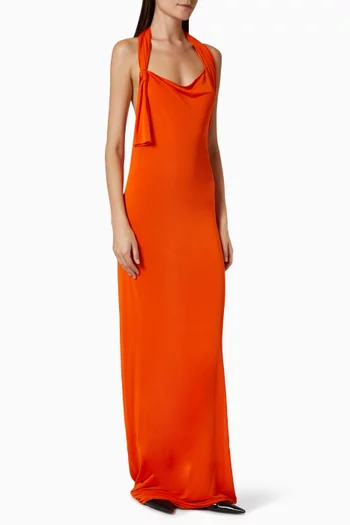 Low-back Halter Maxi Dress in Jersey