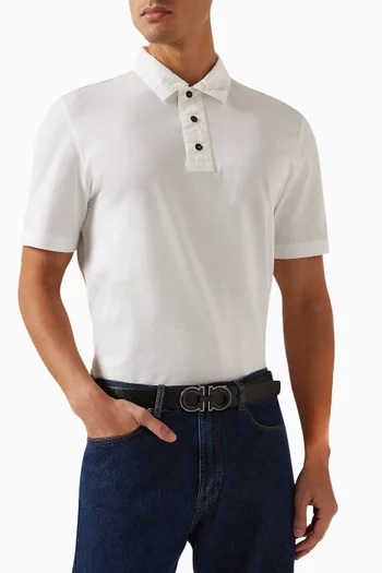 Gancini Buckle Reversible Belt in Grained Calfskin