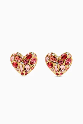 Gemstone Heart Clip-on Earrings in Metal