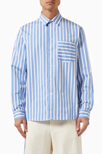 Patchwork Striped Shirt in Cotton