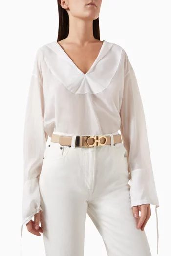 Reversible Gancini Belt in Leather
