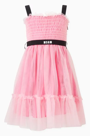 Belted Dress in Tulle