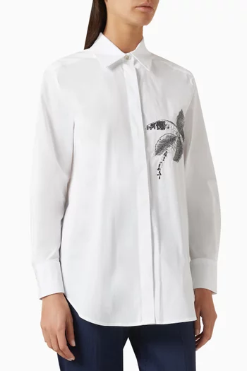 Elam Embellished Shirt in Stretch Cotton