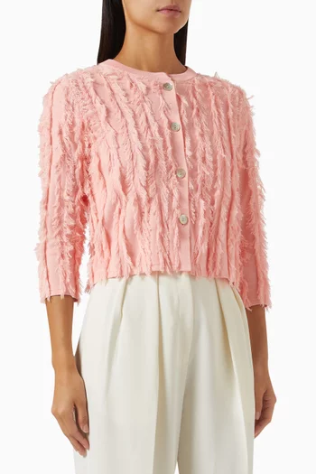 Ethel Fringed Sweater in Cotton Knit