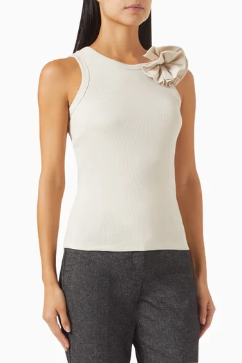 Editti Ribbed Top in Cotton