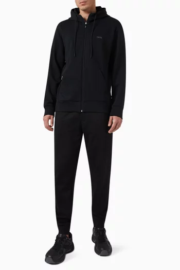 Saggy Zip-up Hoodie in Stretch-cotton