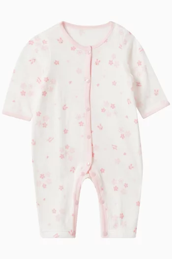 Floral-print Sleepsuit in Jersey
