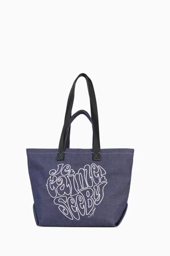 Je T'aime Tote Bag in Recycled Cotton Denim