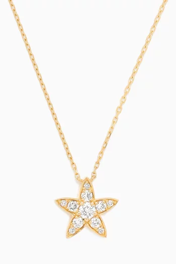 Diamond Star Pendant Necklace in 18kt Gold