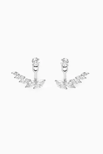 Marquise Diamond Angel Wing Slider Earrings in 18kt White Gold