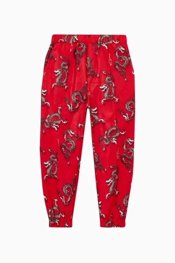 Year Of The Dragon Trousers in Satin Twill