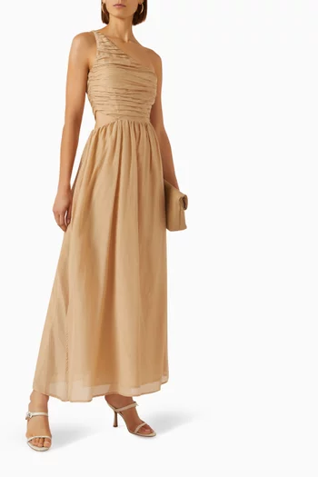 Iris Maxi Dress in Cotton Silk-blend