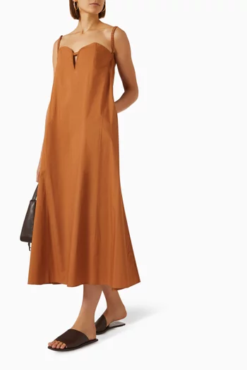 Milan Maxi Dress in Cotton-poplin