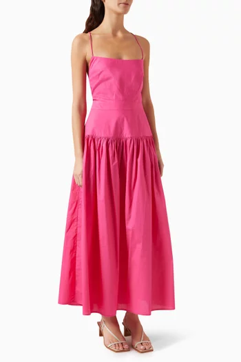 Posy Criss Cross-back Maxi Dress in Cotton-voile