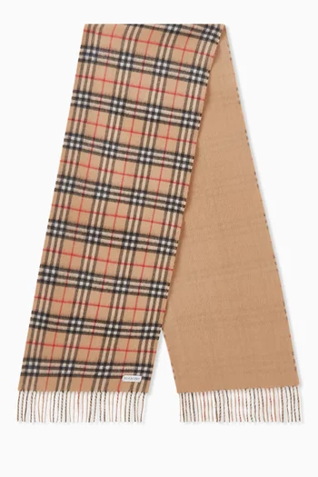 Reversible Check Scarf in Cashmere