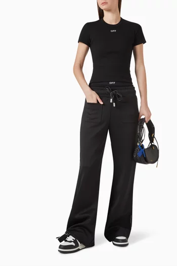 Off Stamp Ribbed-knit T-shirt in Cotton