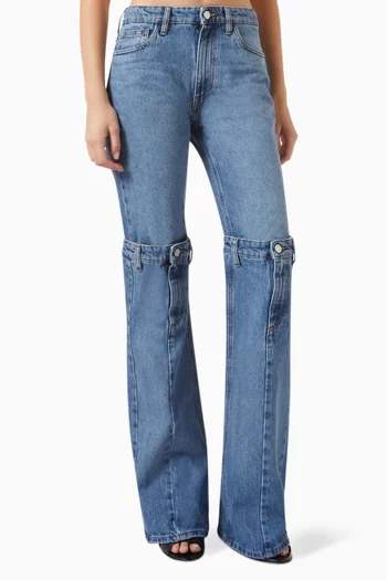 Open Knee Jeans in Cotton Denim