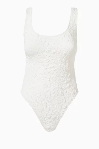 Cindy One-piece Swimsuit in Crinkled-jacquard