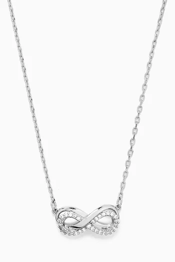 قلادة هايبربولا بدلاية انفينيتي معدن مطلي بالروديوم