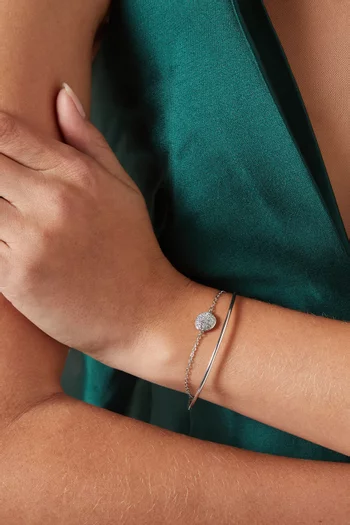 Meteora Crystal Bangle in Rhodium-plated Metal