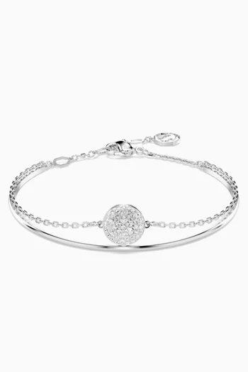 Meteora Crystal Bangle in Rhodium-plated Metal