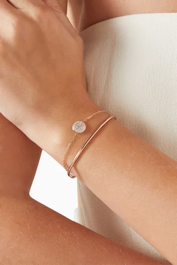 Meteora Crystal Bangle in Rose Gold-plated Metal