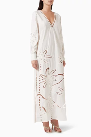 Lani Palm Kaftan Dress in Cotton
