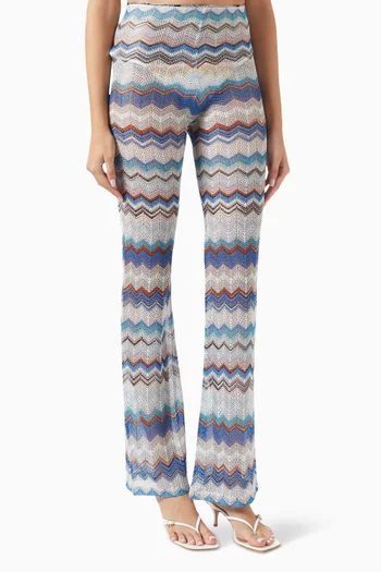 Zigzag Cover Up Pants in Rayon Knit