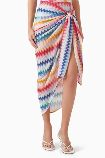 Micro Shaded Chevron Cover-up Skirt