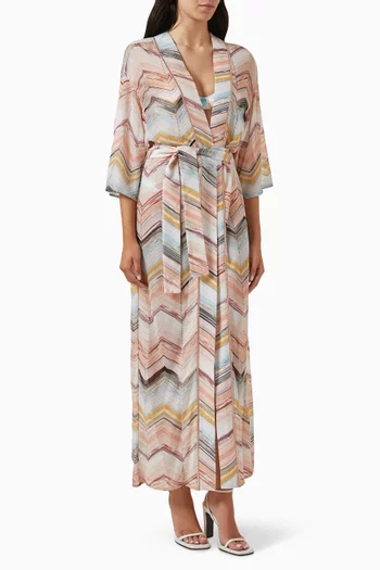 Long Chevron Cover-up in Viscose-knit