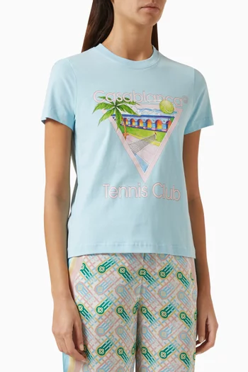 Tennis Club Printed T-shirt in Cotton-jersey