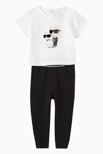 Logo-print T-shirt & Leggings Set in Cotton